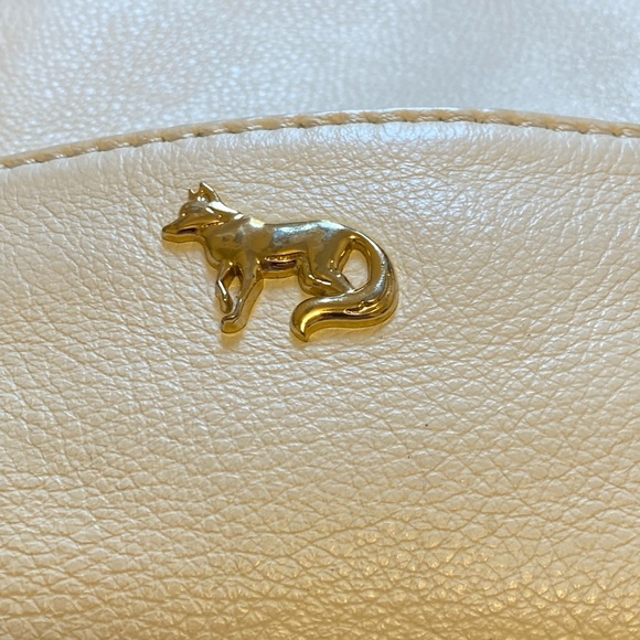 EMMA FOX Navy White Leather Zip Top Shoulder And Elbow Straps Satchel Bag - Picture 12 of 12